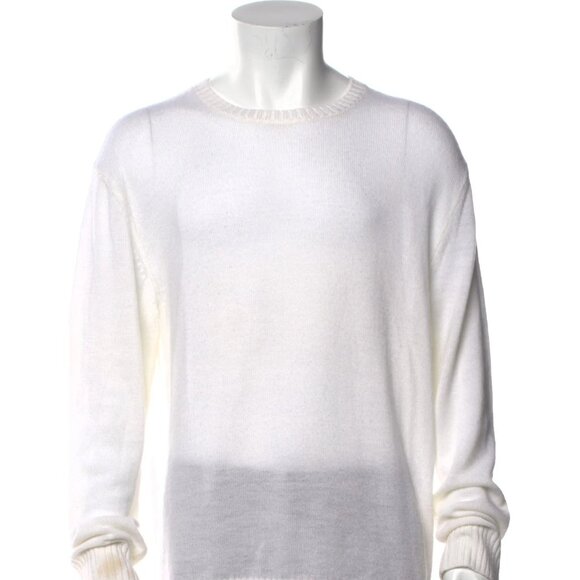 Anderson & Sheppard Savile Row White Wool Crew Neck Pullover Size Large L - Picture 7 of 14